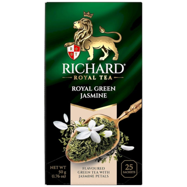 Чай пакетированный RICHARD Royal Green Jasmine, зеленый с жасмином, 25п_2г