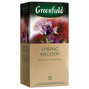 Чай пакетированный GREENFIELD Spring Melody, черный с чабрецом, 25п*2г, 0525