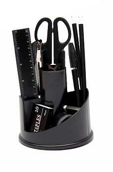 Канцелярский набор 12 предметов, вращающийся, WB-8112, черный