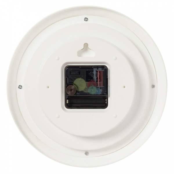 6_Часы настенные РУБИН Класика, круг, белые, белая рамка, 21_21_4см