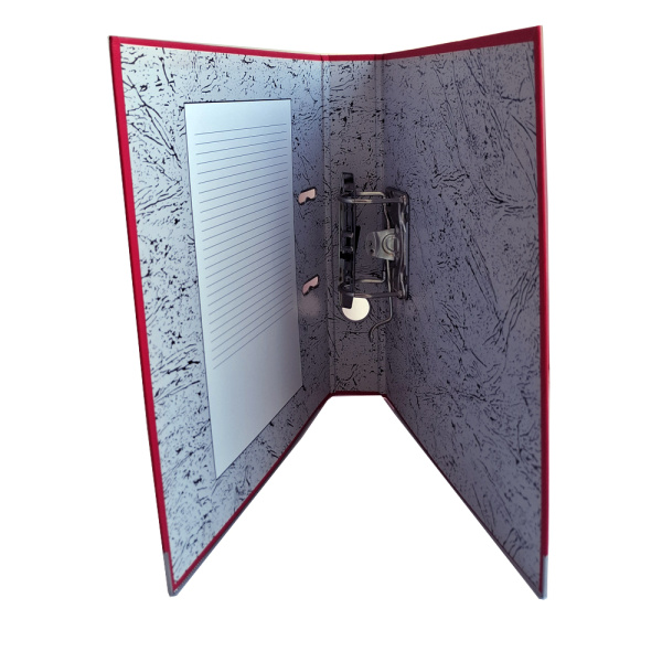 2_Папка-регистратор PP корешок 50мм, ламинированная, с металлическим кантом, разборная, красная