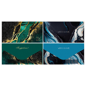 Конверт для денег Marble, 85*164мм, матовая ламинация MESHU, ассорти