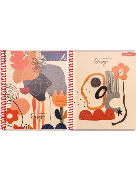 Тетрадь А5 96л клетка, цветная спираль PROF-PRESS Абстрактное искусство-1, ассорти