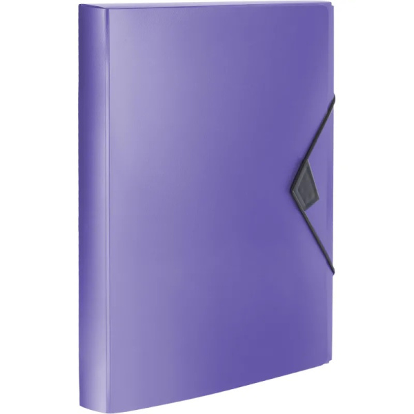 Папка-короб на резинках А4, корешок 40мм, пластик 0,8мм Attache Metallics, сиреневый