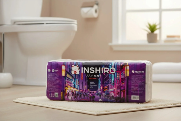 Туалетная бумага на втулке INSHIRO City 3-х слойная, 10шт_38,5м