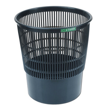 Корзина для бумаг 18л СТАММ КР01, сетчатая, черная