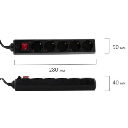 7_Сетевой фильтр SONNEN U-3515 5 розеток, 5м, черный