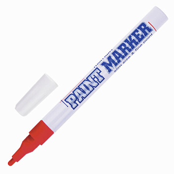 Маркер-краска лаковый (paint marker) MunHwa Slim 2мм, нитро-основа, красный