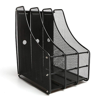 Лоток вертикальный 3 секции монолитный, сетчатый, металлический