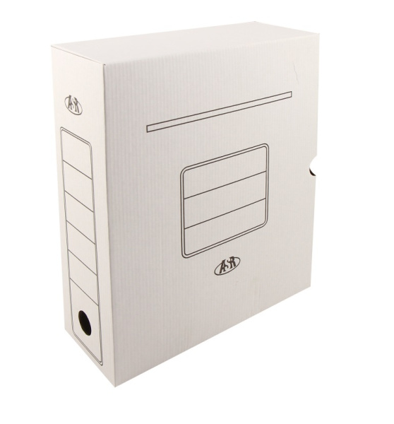 Короб архивный А4 100мм, клапан, микрогофрокартон ASR 7117, белый