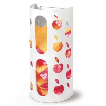 Держатель-контейнер для пакетов, мешков, бахил ЛАЙМА Apple 37,5_16_13см, белый