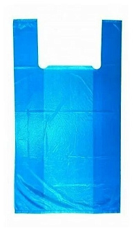 Пакеты "майка" 25*13*45см 14мкм 100шт, синие