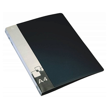 Папка на 4 кольцах, корешок 27мм, пластик 0,7мм, БЮРОКРАТ , черная