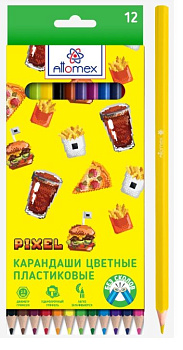 Карандаши цветные 12 цветов ATTOMEX Pixel