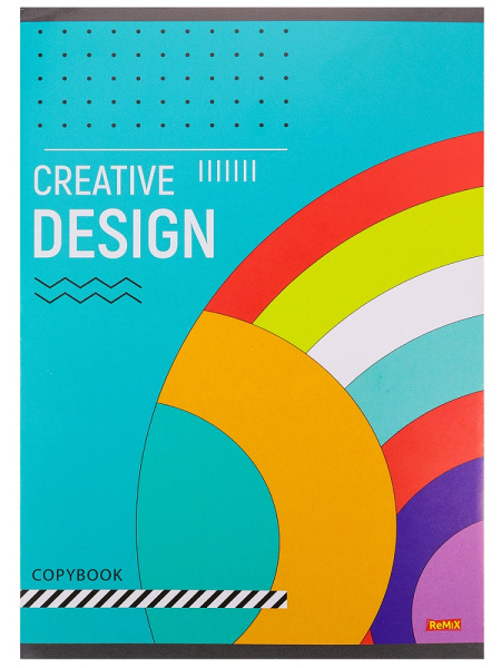 7_Тетрадь А5 48л клетка, скоба REMIX Креативный дизайн, ассорти