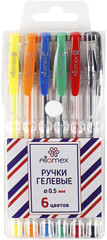 Набор гелевых ручек 0,5мм ATTOMEX, 6 цветов