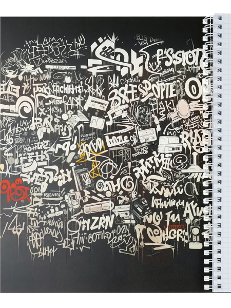 2_Тетрадь А4 96л клетка, гребень PROF-PRESS Тематика граффити