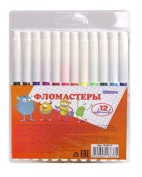 Фломастеры 12 цветов LEGEND Мультики