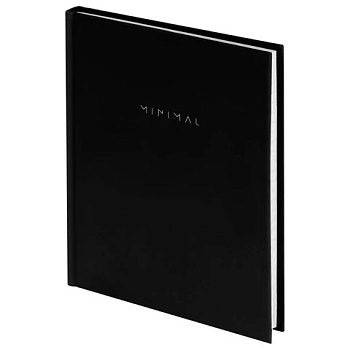 Блокнот А6 80л клетка, твердый переплет BRAUBERG Minimal, черный