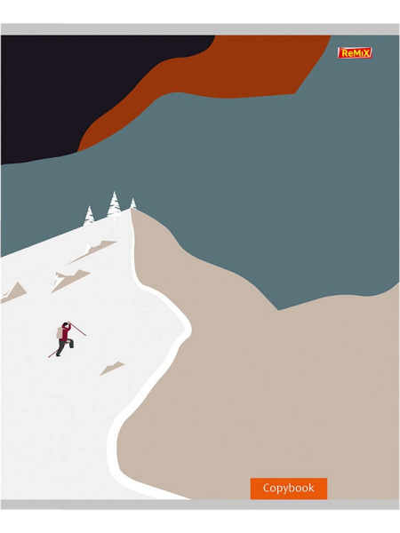 6_Тетрадь А5 48л клетка, скоба REMIX Природный минимализм, ассорти