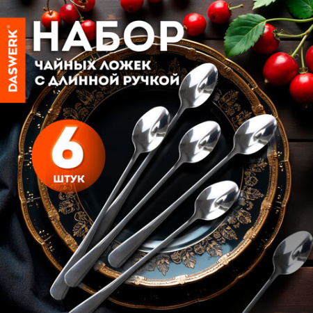 5_Ложки чайные комплект 6шт, DASWERK Standart, длинные (19,5см)