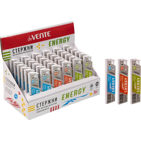Грифели 0,5мм HB deVENTE Energy, 12шт