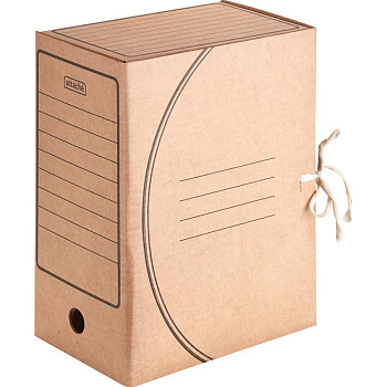 Короб архивный А4 150мм, на завязках, гофрокартон Attache Economy, бурый