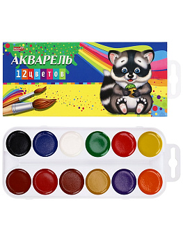 Акварель 12 цветов PROFIT, без кисти