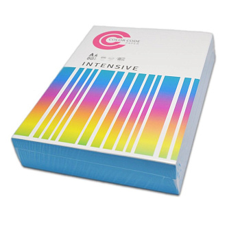 Бумага цветная А4 80г/м2, голубой интенсив (Lake Blue), 500л COLORCODE