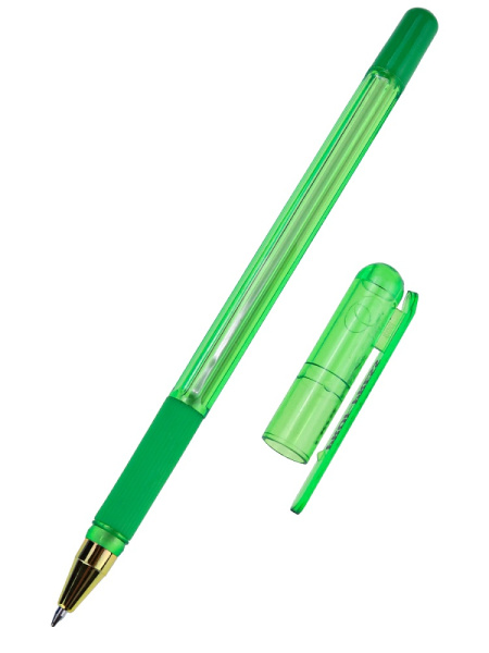 2_Ручка шариковая с резиновым упором 0,7мм PROF-PRESS Crystal Colors СИНЯЯ, корпус ассорти