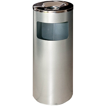 Урна металлическая с пепельницей 30л ТИТАН, серый металик
