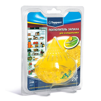 Поглотитель запаха для холодильника TOPPERR, гелевый, лимон, 133г