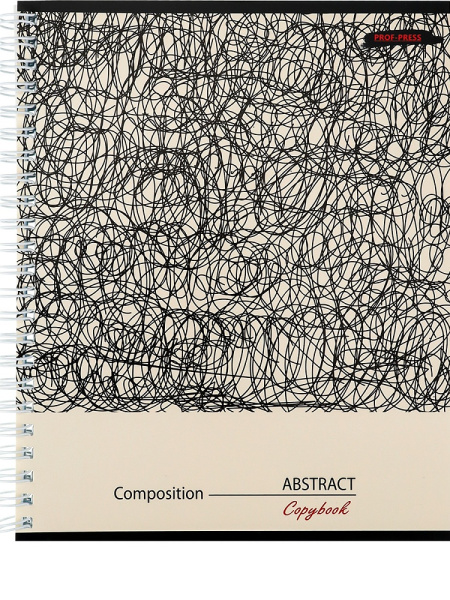 2_Тетрадь А5 96л клетка, гребень PROF-PRESS Абстрактные петли, ассорти