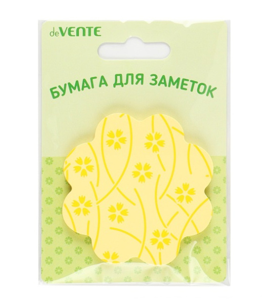 Блок самоклеящийся (стикеры), фигурный ЦВЕТОК, 50л, 70_70мм, голубой deVENTE Fancy