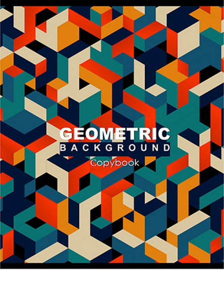 5_Тетрадь А5 96л клетка, скоба LEGEND Геометрические лабиринты, ассорти