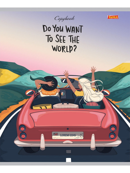 6_Тетрадь А5 48л клетка, скоба REMIX Путешествие по миру, ассорти