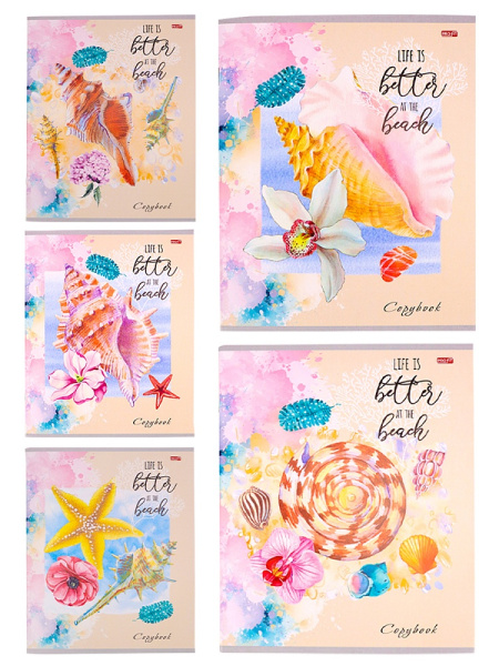 Тетрадь А5 48л клетка, скоба PROFIT Дары моря, ассорти