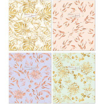 Тетрадь А5 48л клетка, скоба Flowers&Leaves, ассорти