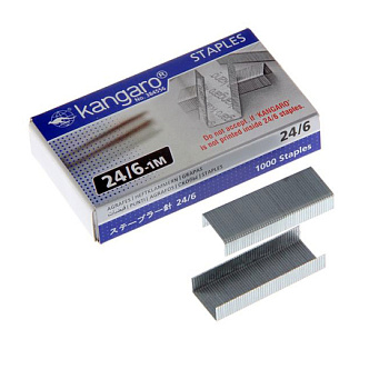 Скобы для степлера №24/6 1000шт до 30л Kangaro