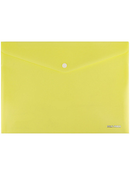 Папка-конверт на кнопке А4 0,18мм PROF-PRESS, желтая