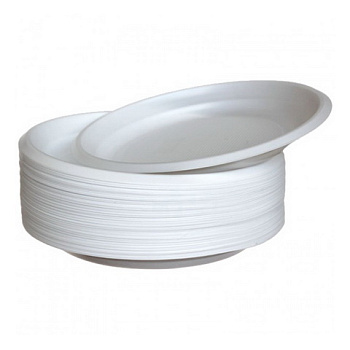 Одноразовые тарелки плоские D-205мм 50шт, белые