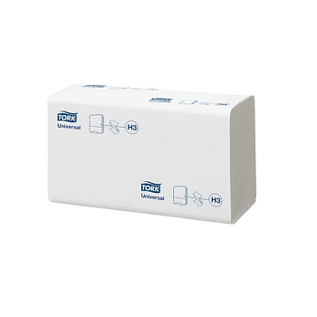 Полотенца бумажные V-сложения, 1-слойные 23*23см 250шт TORK Universal (Система H3)