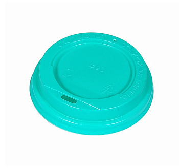 Крышка пластиковая (с боковым отверстием) d-90мм (на стаканы 300-450мл), 100шт, бирюзовая