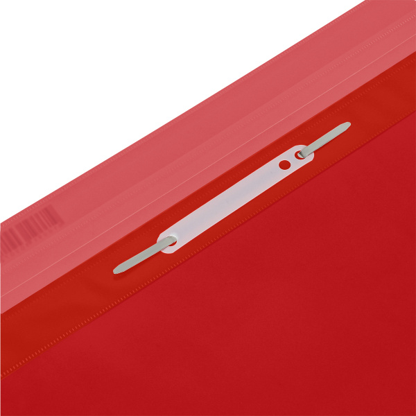 3_Папка-скоросшиватель СТАММ А4 пластик, прозрачный верхний лист, красная