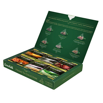 Чай GREENFIELD Pyramid Tea Collection, набор 6 видов, 30 пирамидок