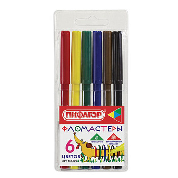 Фломастеры 6 цветов ПИФАГОР Веселая такса
