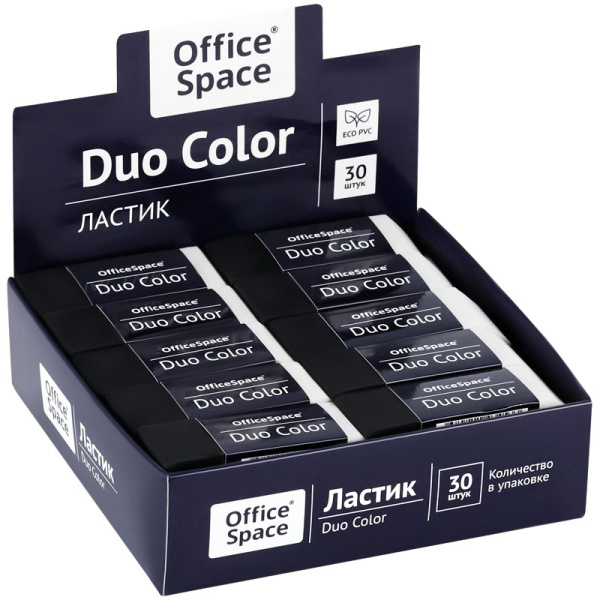 3_Ластик для чернографитных карандашей 59_21_10мм OfficeSpace Duo Color, ассорти