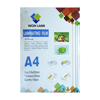 Пленка для ламинирования A4 250мкм глянцевая 100шт