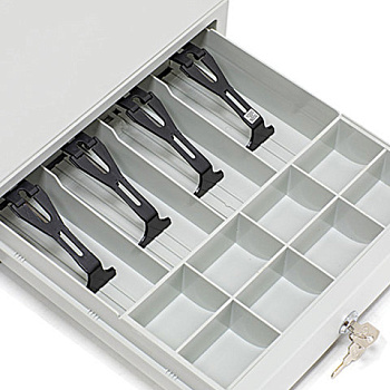 Ящик денежный для кассира 333*407*103мм, 8 отделений для монет, 4 - для купюр, МЕРКУРИЙ 100.2