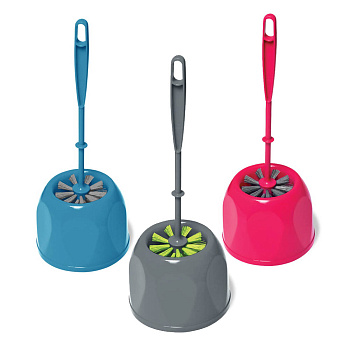 Ершик для унитаза YORK Миди, с подставкой, ассорти